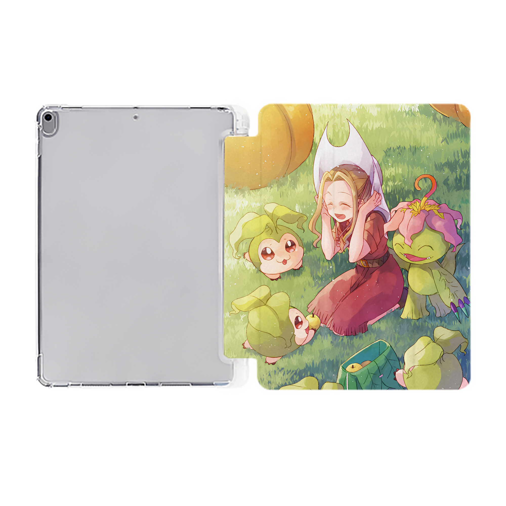 （画像用） Digimon デジタルモンスター/デジモン IPad ケース ペン収納付き 三つ折りスタンド PUレザー×シリコン 対応機種9.5/10.5/10.9インチ
